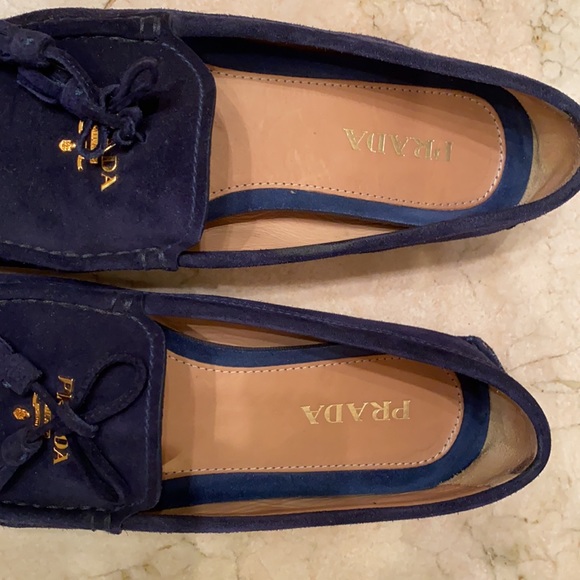 Prada navy suede driving shoes loafer - Picture 4 of 5